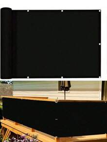 1pc Opaque Privacy Fence Screen – Waterproof Balcony Privacy Cover, UV Protection Outdoor Railing Screen For Apartment, Patio, Deck, Porch (Black) - multicolor - View 2
