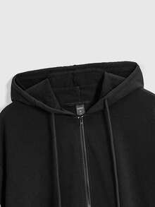 ROMWE Sexy Dark Gothic Mysterious Forest Painting Rose Snake Star Open Front Hooded Women's Sweatshirt - Black - View 3