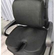 Memory Foam Pillow Support Seat Cushion Set, Large And Thick, Relieves Lower Back Pressure, Comfortable Hip Pillow, Double Straps For Back Support, Office Chair Pad, Car Seat Elevator Pad, Etc., Suitable For Home And Office Seat Pads And Backrests, - Black - View 12
