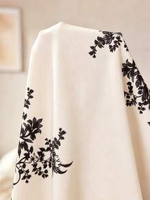 Serenescape Classic Black & White Floral Tie-Front Robe, Fashionable Lazy Homewear Pajamas - Apricot - View 7