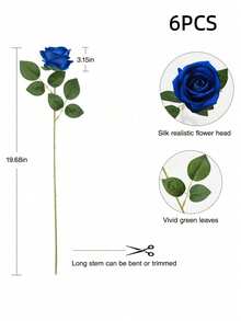 2/6/10 Stücke künstliche Rosen, blaue/rosa künstliche Rosen mit Stielen, geeignet für die Dekoration in Wohnungen, Hochzeitszentren, Hotels und Büros. - Verschiedenfarbig - Übersicht 19