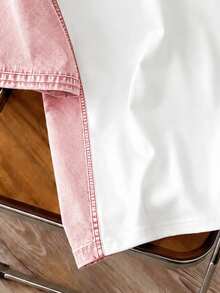 Manfinity Joysei Men's Colorblock Patchwork Short Sleeve Polo Shirt - Pink - View 4