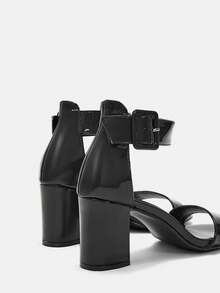 CUCCOO CURVES Plus Size Women Black Ankle Strap Sandals, Fashion Classic Wide Fit Comfortable Peep Toe High Heels For Christmas - Black 2 - View 9