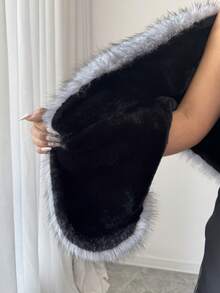 SHEIN Raffinéa Autumn/Winter High-End Fashion Faux Fur Shawl Outerwear For Cheongsam - Grey - View 1