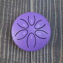 3英吋6孔中空迷你鋼彈簧手鼓，碳鋼雨鼓打擊樂器，適合初學者，鼓玩具，戶外雨鼓樂器，露營、冥想或瑜伽使用，音樂啟蒙禮物 - 彩色 - 查看 7