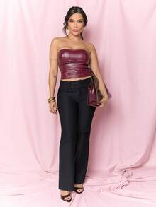 Dania Mndz Shop Atasan Wanita - Burgundy - View 5