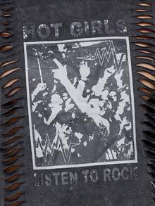 BAD SUNDAY Women's All-Season Washed Distressed Printed Cutout Hollow Vintage Tank Top Y2K Millennium Hot Girl Cool - Grey - View 7