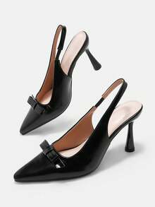 CUCCOO CURVES Women's Pointed Buckle Design Daily Versatile Fashion Wide Last High Heels - Black - View 9