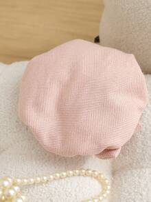 Souflis Souflis Baby Girl Solid Color Pleated Casual Versatile Daily Wear Long Sleeve Jacket Autumn Fall - Pink - View 3