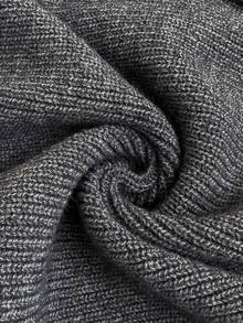SHEIN Maternity Solid Color Round Neck Top And Long Pants Casual Dressy Daily Knit Set Autumn Formal Home Wear Grey - Grey - View 9