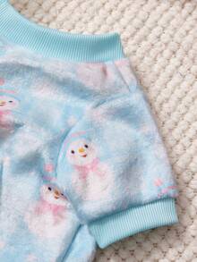 PETSIN 1 Printed Snowman Flannel Sweatshirt, Thick And Warm For Pets In Autumn And Winter, Blue Color - Multicolor - View 11