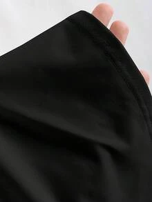 2件組女款方領抓褶短版細肩帶背心，基本款黑白修身層搭背心套裝 - 彩色 - 查看 6
