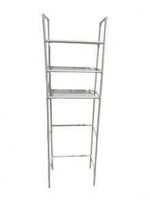 1PC Floor-Standing Toilet Shelf, Black/White, Balcony Storage Rack, Bathroom Multi-Layer Storage Rack, Simple Washing Machine Shelf, Suitable For Bathroom And Balcony Bathroom - Multicolor - View 12