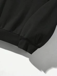 Attitoon 新款秋冬女款時尚黑色連帽衛衣 Y2K 街頭風 哥德風 外出穿搭 返校季 假日 秋季 波希米亞 休閒 萬聖節 蜘蛛網印花 - 黑色 - 查看 2