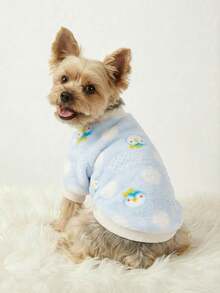 PETSIN 1 Pc Flannel Pet With Penguin Print, Light Blue - Multicolor - View 5