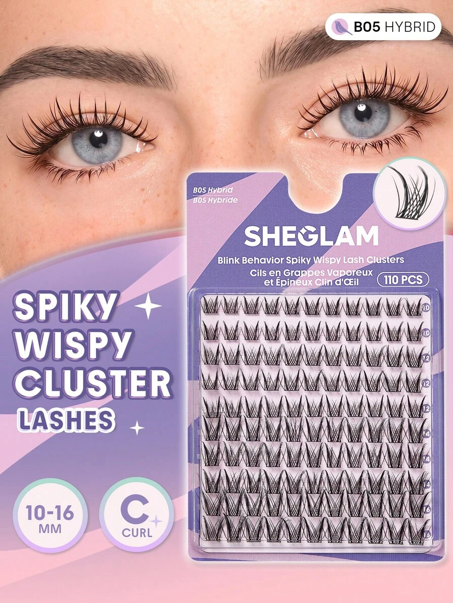 SHEGLAM Blink Behavior Cluster Bulu Mata Spiky Wispy - B05 Hybrid Merek Kecantikan Kosmetik Makeup Untuk Wanita Dan Anak Perempuan - Hitam - View 1