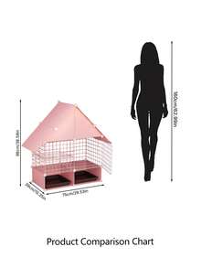 Indoor Special Small Hutch For Dwarf Rabbits, Encrypted Mini Rabbit House, Castle Villa, Rabbit Supplies - Multicolor - View 4