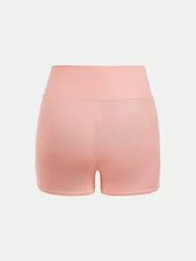 SHEIN Girlism Bộ 4 quần short yoga cạp cao len dệt màu trơn phong cách thường ngày cho bé gái tuổi teen, mùa xuân/hè - Nhiều màu - Xem 5