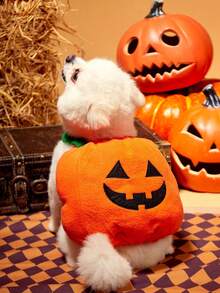 PETSIN 1pc Small To Medium Dog Halloween Funny Cat Pumpkin Costume Pet Cosplay Outfit - Orange - View 5