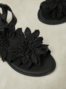 Styleloop Ladies, Willow Nails, Buckles, Flat Shoes. - Black - View 3