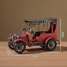 Ornements de modèle de voiture antique en fer rétro européen, ornements de décoration de modèle de voiture, ornements de décoration pour la maison - multicolore - Voir 3