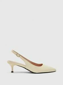 CUCCOO BIZCHIC Spring And Summer Pointed Toe Thin Heel Strap Shoes Daily Commuting Wear - Beige - View 2