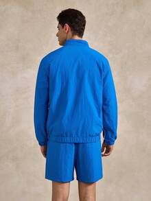Men's Casual Sports Zip-Up Jacket & Shorts Set, Gym, Tennis, Fall - Blue - View 2