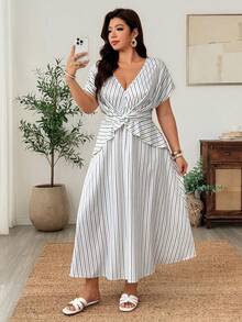 Weeklong Vestido Blanco Asimétrico Talla Grande Elegante para Brunch Vacaciones Verano - Multicolor - Ver 5