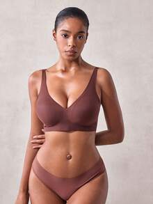 Veilyse Women's Brown Casual Skin-Friendly Push-Up Wire-Free Bra, Lifting Anti-Sagging Comfortable Versatile Backless Bra, Wire-Free Casual Versatile Comfortable Bra - Brown - View 7