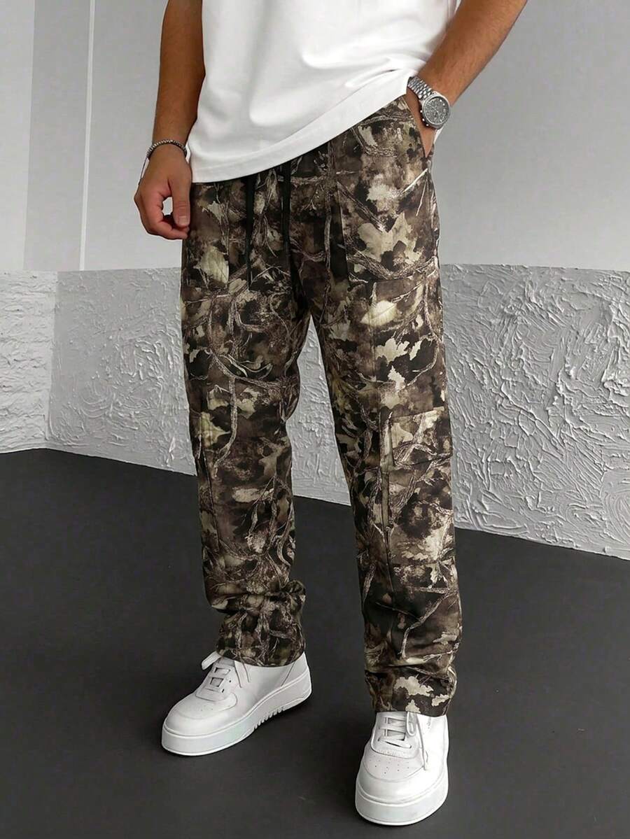 Manfinity CasualCool Men's Spring Summer All-Season Long Pants, Camouflage Fabric Mature Casual Street Daily Style - Multicolor - View 1