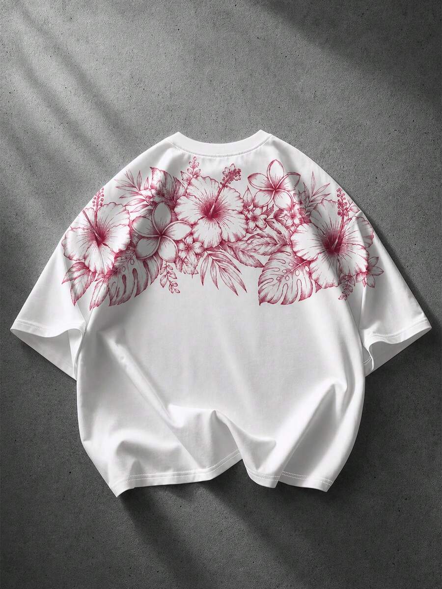 Manfinity EMRG Men's Summer Casual Floral Print Short Sleeve T-Shirt - Multicolor - View 1