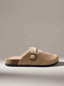 Solecia Women's Fashion Thick Sole Slippers, Round Toe With Square Buckle, Matching Shoes For Christmas - Dark apricot - View 1
