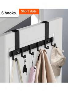 Ever Blooming Over-The-Door Hook Organizer Rack, Easy To Install, Stylish Side-Of-Door Storage Rack With Hanging Hooks - Damage-Free Installation, Multi-Function Metal Hooks For Coats And Hats, Bedroom Door Storage Rack, Easy Assembly, Sturdy And - Multicolor - View 7