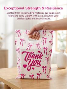 100pcs Gift Giving Plastic Shopping Bags, Disposable Packaging Pouches For Birthday Presents Small Accessories Clothing Gifts - multicolor - View 5
