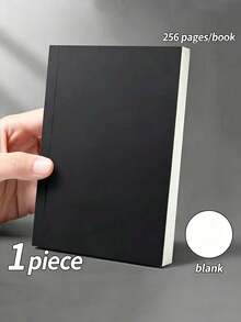 A6 Thickened Black Notebook, 128 Sheets, Ruled/Grid/Blank, Practical For Students, School Supplies, Back To School - A6 - View 6