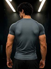 GymBeat Men's Fashion Printed Short Sleeve Slim Fit Sports T-Shirt, Gym - Multicolor - View 2