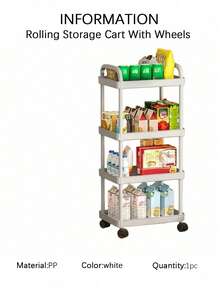 3/4/5-Tier Rolling Storage Cart With Wheels - Multi-Functional Organizer, Sturdy Plastic Construction, Easy To Assemble, Tool-Free, Space-Saving Storage Rack Suitable For Kitchens, Bathrooms, Offices, Bedrooms - Suitable For Home And Commercial Use - Car Storage Rack/Black - View 13