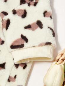 PETSIN 1 buah Hoodie Sweatshirt Bulu Domba Motif Leopard Beige untuk Hewan Peliharaan, Tebal & Hangat untuk Kucing & Anjing di Musim Gugur/Musim Dingin - MultiWarna - View 5
