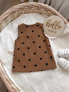 SHEIN Newborn Baby Girl Cute Versatile Casual Cartoon Bear Print Dress Autumn - Multicolor - View 2