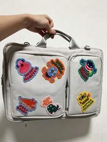 14/16-Inch Monster Sticker Notebook Cross-Body Computer Bag With Luggage Handle Laptop Bag - Perfect For Travel. A Must-Have For The School Season! School Supplies - multicolor - View 6