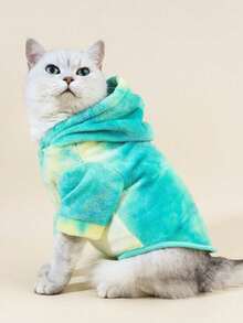 PETSIN 1pc Christmas Color Pet Warm Coat Holiday Green Color Blocked Flannel Thick Warm Clothes - Multicolor - View 8