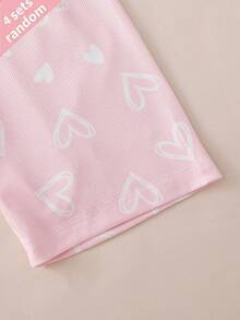 Random 4Set  Tween Girls Leggings Set Blind Box Style 2 Pieces Including Multi-Color Solid Basic Styles Covering Light Pink, - Multicolor - View 6