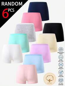 Randomly Ships 6 Of 10 Pcs  Big Girls Multi-Color Underwear,Light Pink,Winter,Basics Solid Soft Knit  Fit Comfortable Panties For Skin-Friendly - Multicolor - View 2