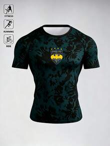 BATMAN X SHEIN 男士字母與星星印花插肩袖短袖運動T恤 - 彩色 - 查看 3