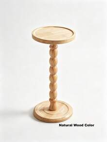 One Modern‑Style Round Wooden Side Table, Tea Table, Small Wooden End Table, Multi‑Functional Base. Suitable For Living Rooms, Beside Sofas, Bedrooms, Plant Stands And Home‑Decor Furniture; Applicable For Living Rooms, Bedrooms And Bedside Areas - Multicolor - View 13