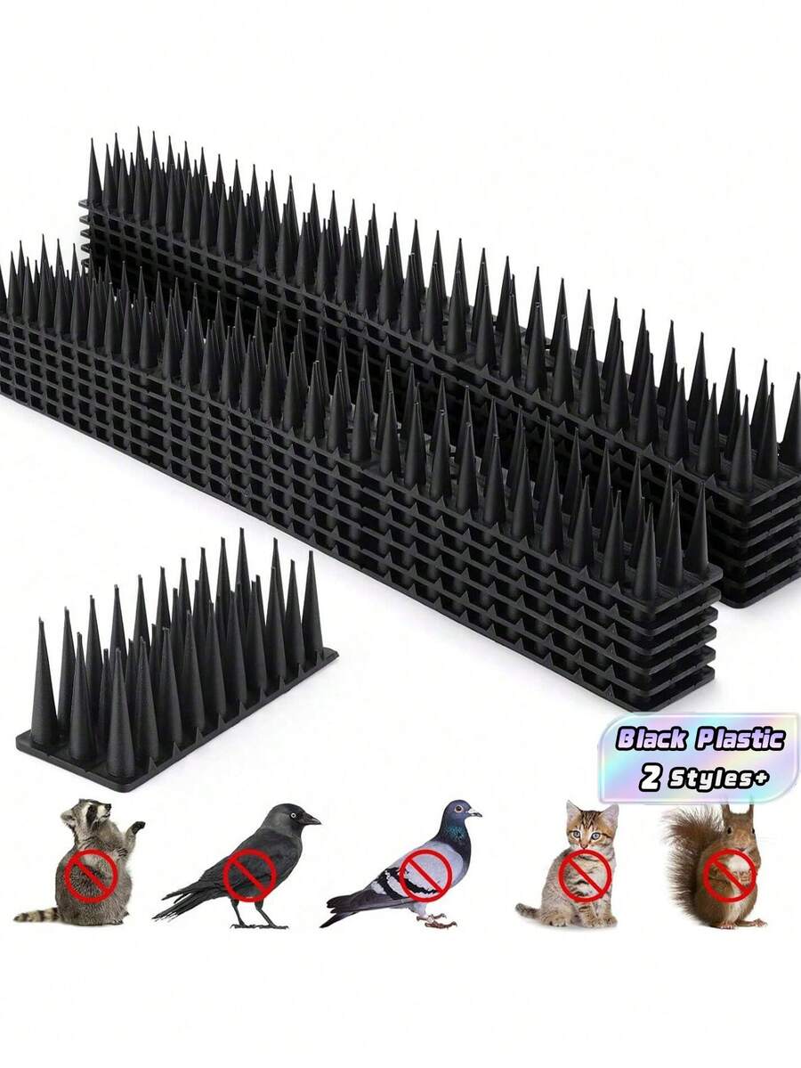 12/40 Peças Espigões de Plástico Pretos para Pássaros, Espigões Anti ...