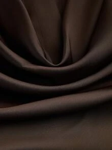 Sweetra Gaun Wanita Eropa Ukuran Plus Satin Kerah Cowl Longgar Kasual Elegan Serbaguna Lengan Panjang Cocok untuk Musim Gugur, Thanksgiving, Koktail, Formal, Cokelat - Coklat - View 6