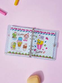 LOONEY TUNES X Joivida 1pc Loose-Leaf Binder Notebook With Funny Pattern, PVC Material, Removable Replaceable Pages, Smooth Writing Surface, School Supplies Essential, For Stationery Lovers, Great Gift - A7 - View 2