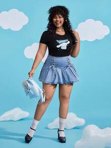 HELLO KITTY AND FRIENDS | SHEIN بوديسوت برسوم كرتونية وعبارات التصوير الرقمي الإضافية - الأسود - مشاهدة 5