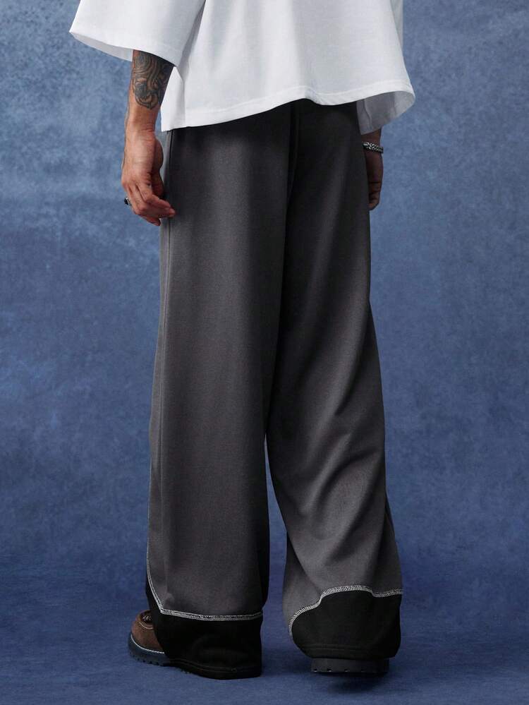 PAVTROS Men's Colorblock Drawstring Waist Letter Print Casual Sweatpants - Multicolor - View 3